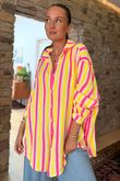 The Penelope Pillow Cotton Boyfriend Shirt Citronella Popsicle /15 =